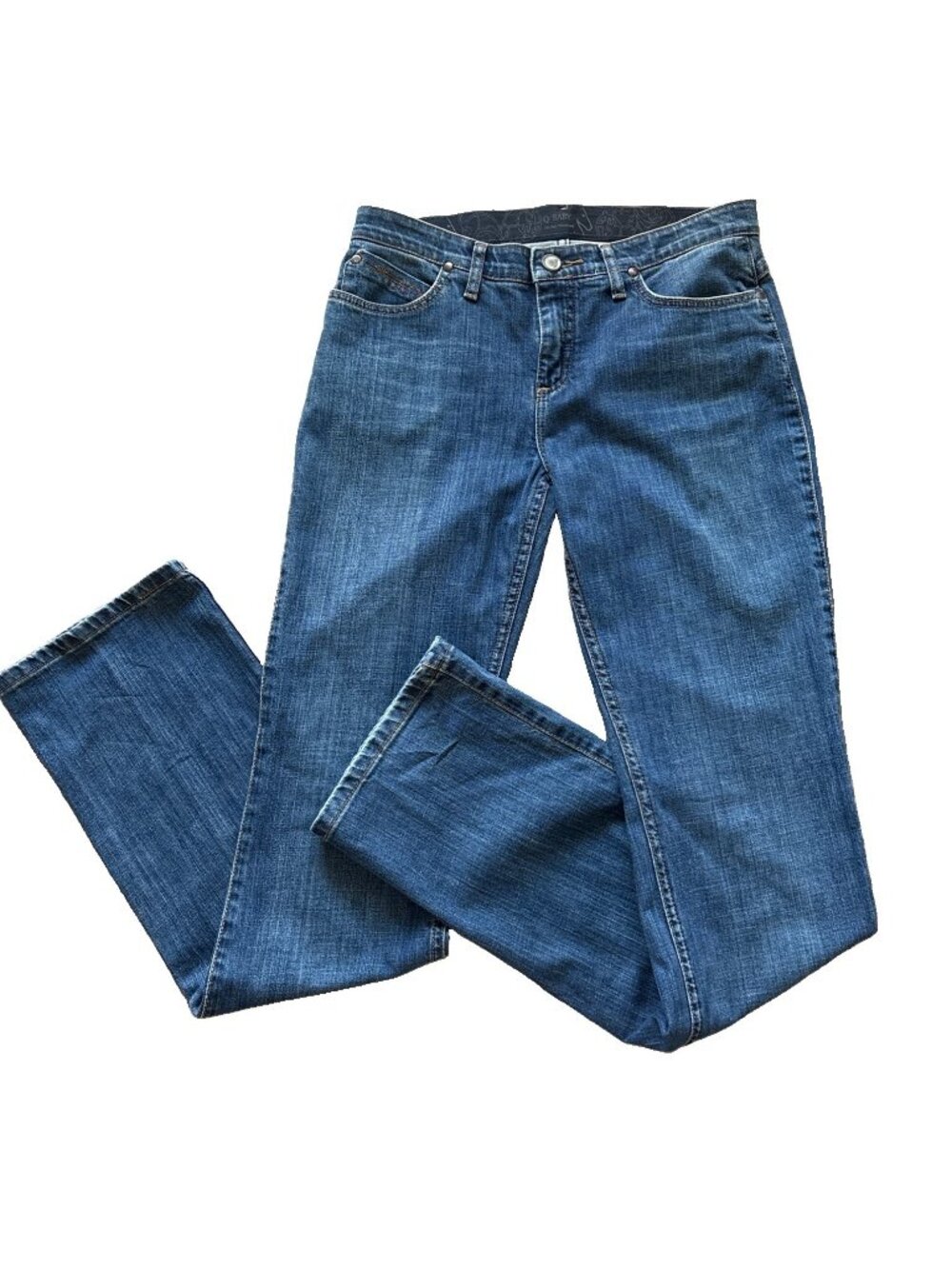 Wrangler Dark Blue Q-Baby No Gap Waistband Bootcut Jeans Size 7/8-See Mesrmnts!